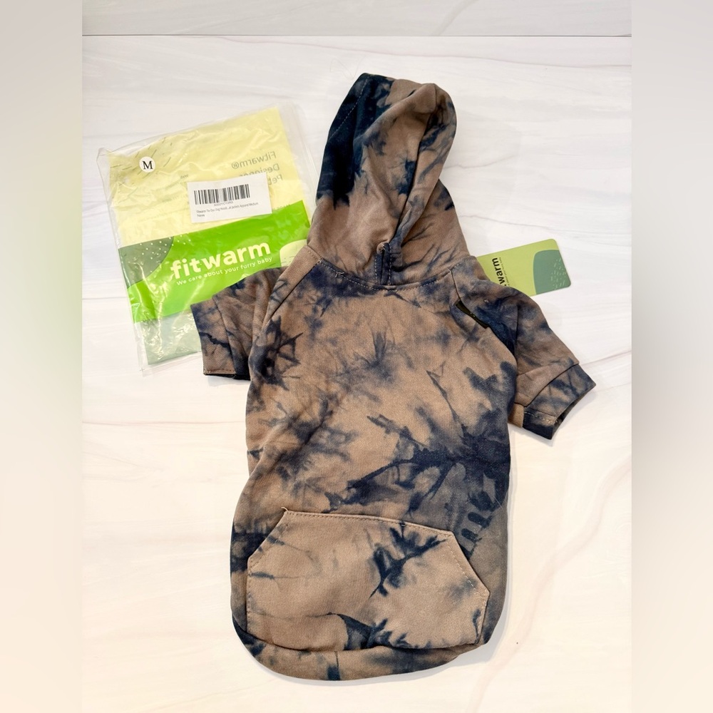 Fitwarm Tie Dye Cozy Dog Hoodie Size Medium Blue Camo